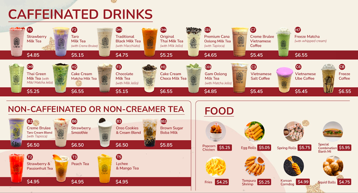 CANA Tea & Coffee Menu - Image 5